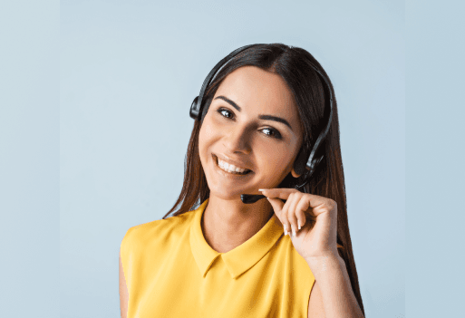 woman with headphones